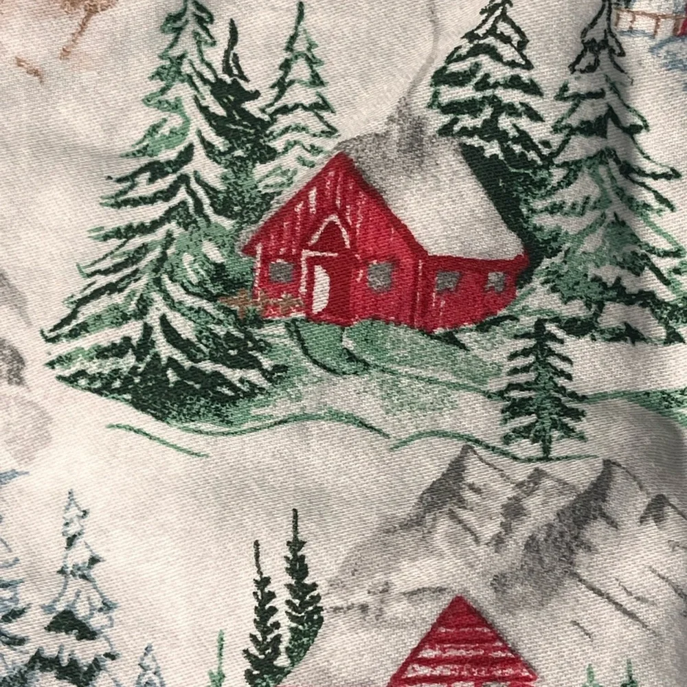 Charter club holiday winter village 100% cotton sheet set full size